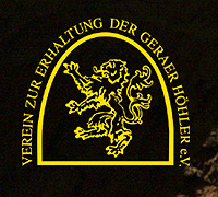 Logo: Löwe im Rundbogen, Verein zur Erhaltung der Geraer Höhler